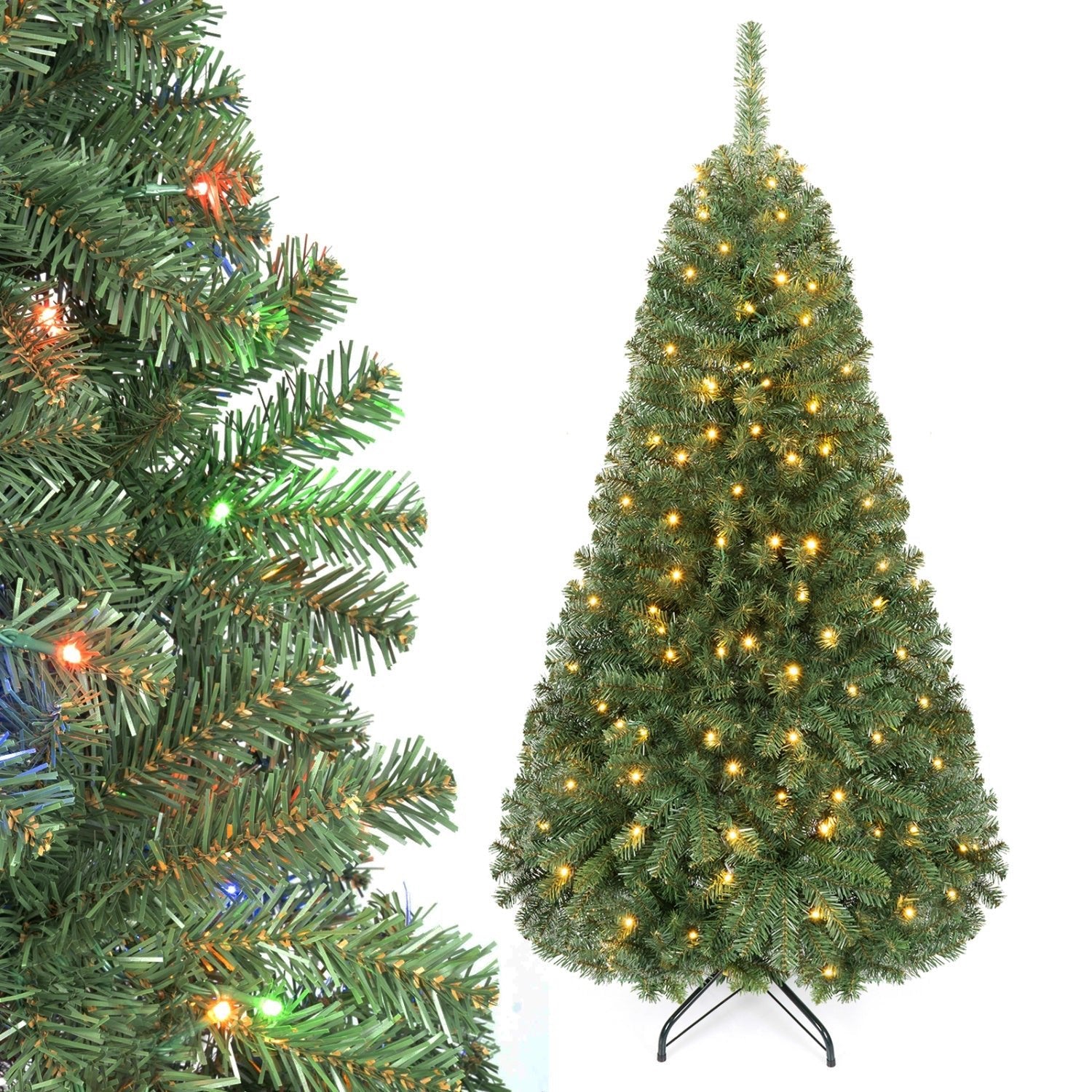 5 FT Pre-Lit Artificial Christmas Tree with Dual Color Lights - The LW Shop