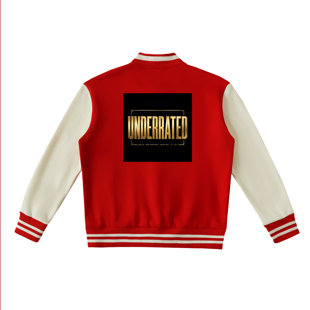 Underrated Two-Tone Fleeced Varsity Jacket