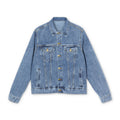 Denim Jacket — Skateboard Gold Back Patch ‘When I’m On My Board I Feel Like Gold’ - The LW Shop
