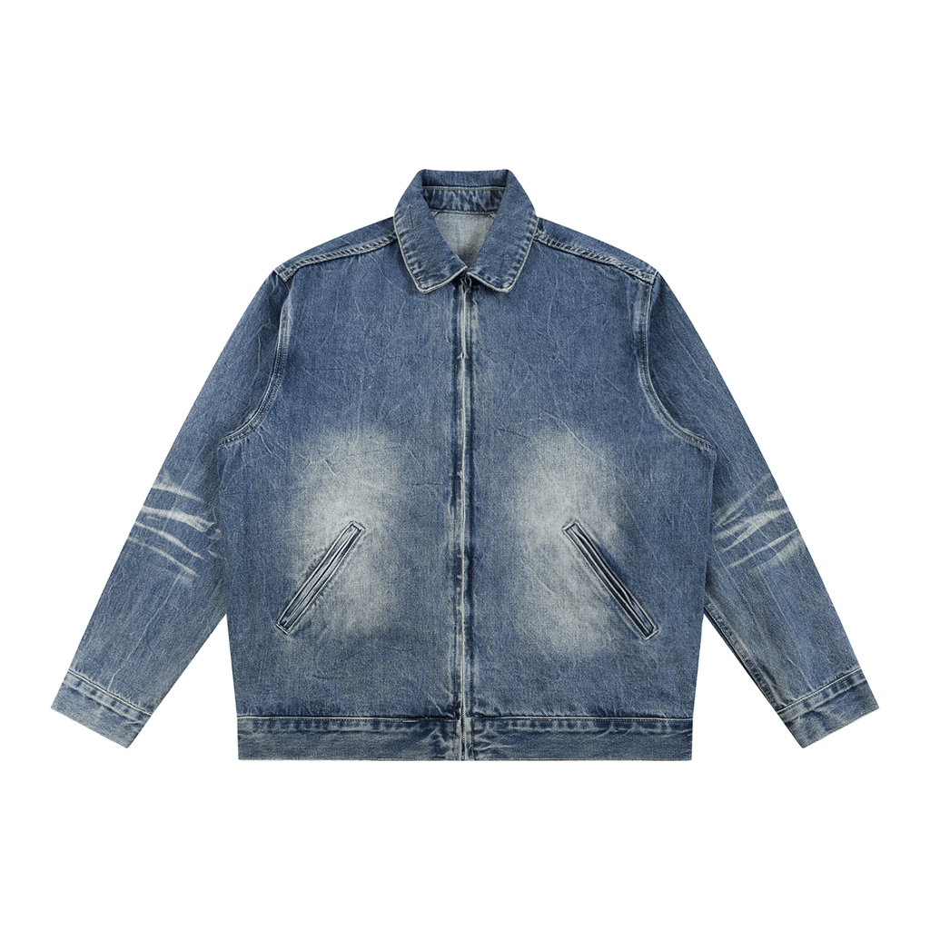 Vintage Wash Zip Up Denim Jacket - The LW Shop