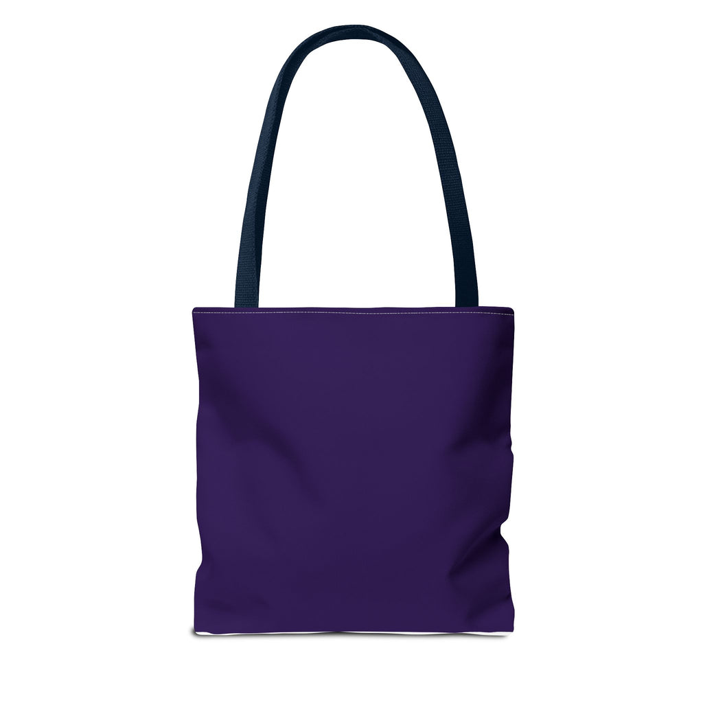 Purple Heart Tote Bag with Gold Hand Heart Design – "Lifted By The Lyrics" Art Tote