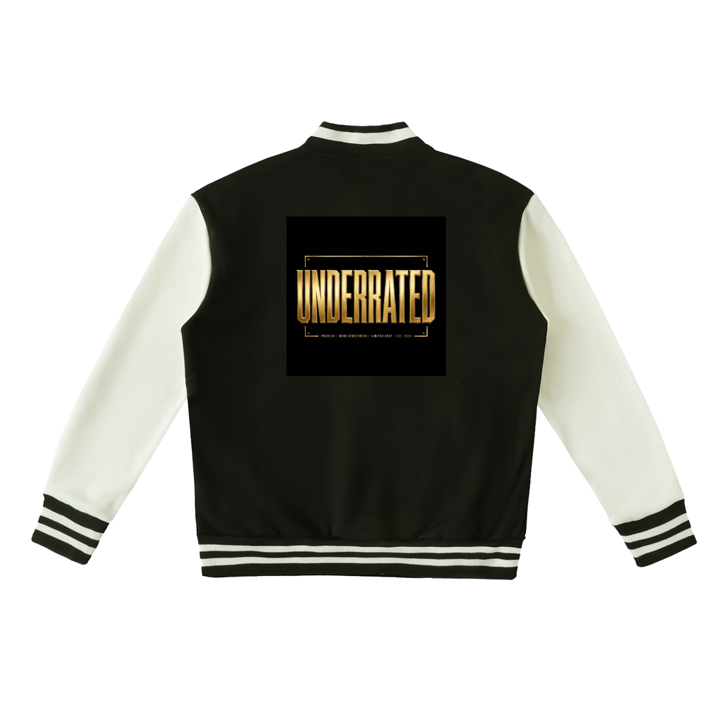 Underrated Two-Tone Fleeced Varsity Jacket