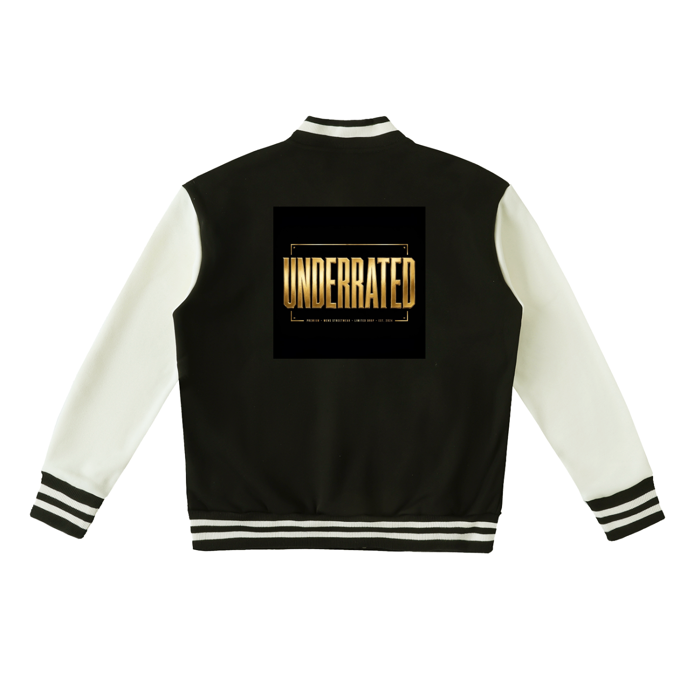 Underrated Two-Tone Fleeced Varsity Jacket
