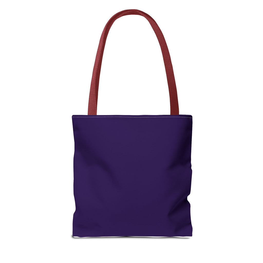 Purple Heart Tote Bag with Gold Hand Heart Design – "Lifted By The Lyrics" Art Tote