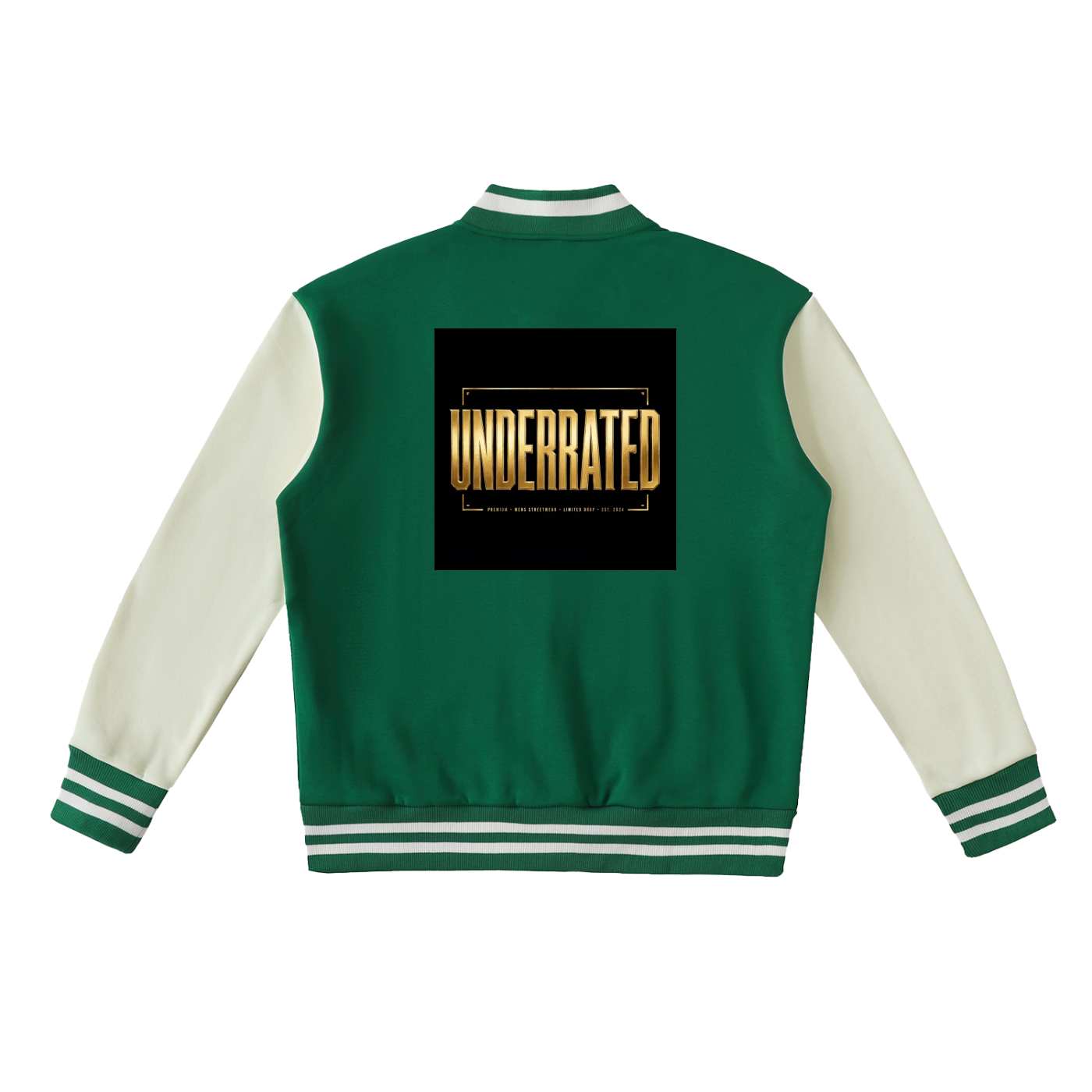 Underrated Two-Tone Fleeced Varsity Jacket
