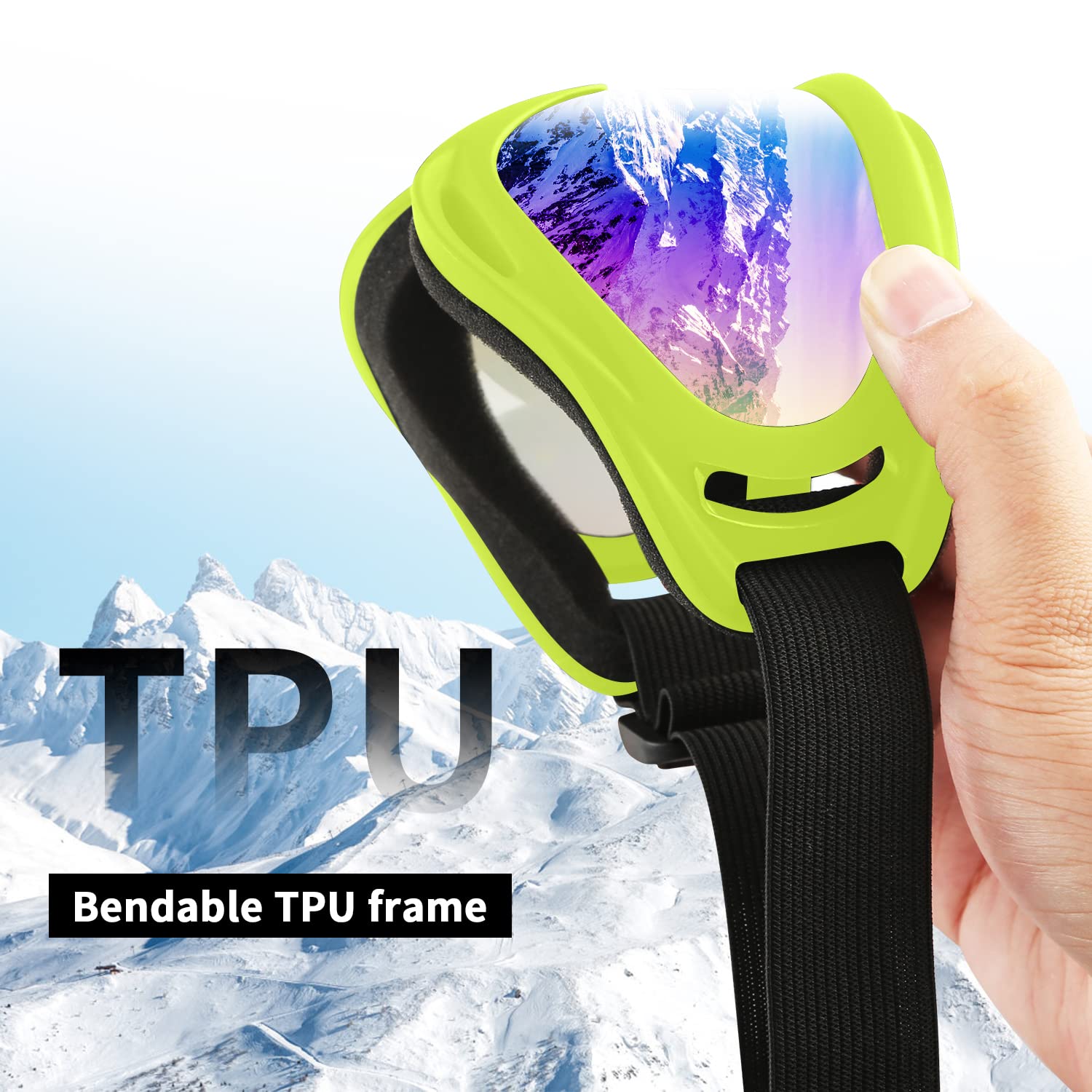 COOLOO Ski Goggles, 2 Pack Snow Goggles Snowboard Goggles for Men Women Kids - UV Protection Foam Anti-Scratch Dustproof