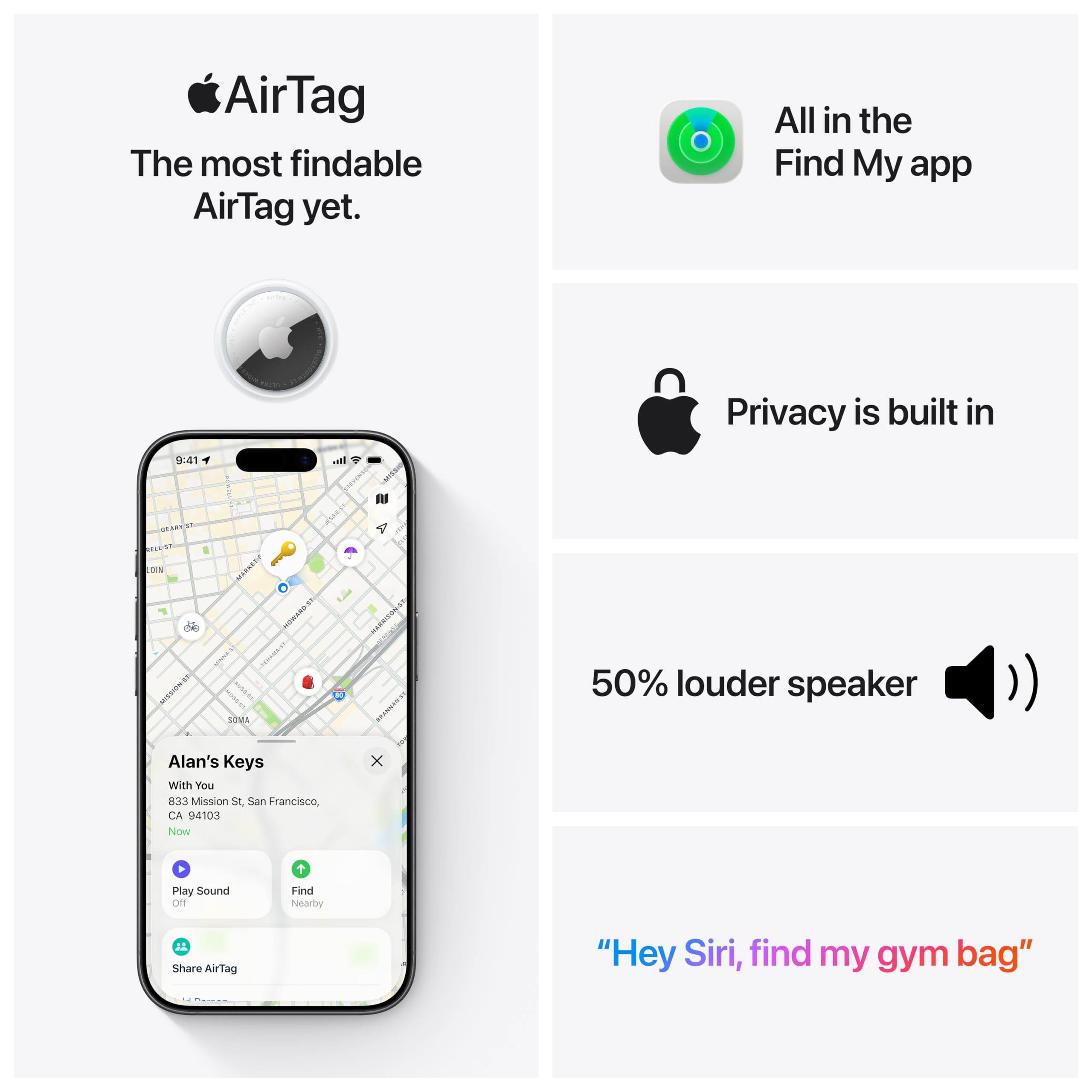 Apple AirTag (2nd Generation): Tracker for Keychain, Wallet, and More; Locator with Sound; Simple One-Tap Setup with iPhone or iPad; Key Finder with up to 1.5X Precision Finding Range