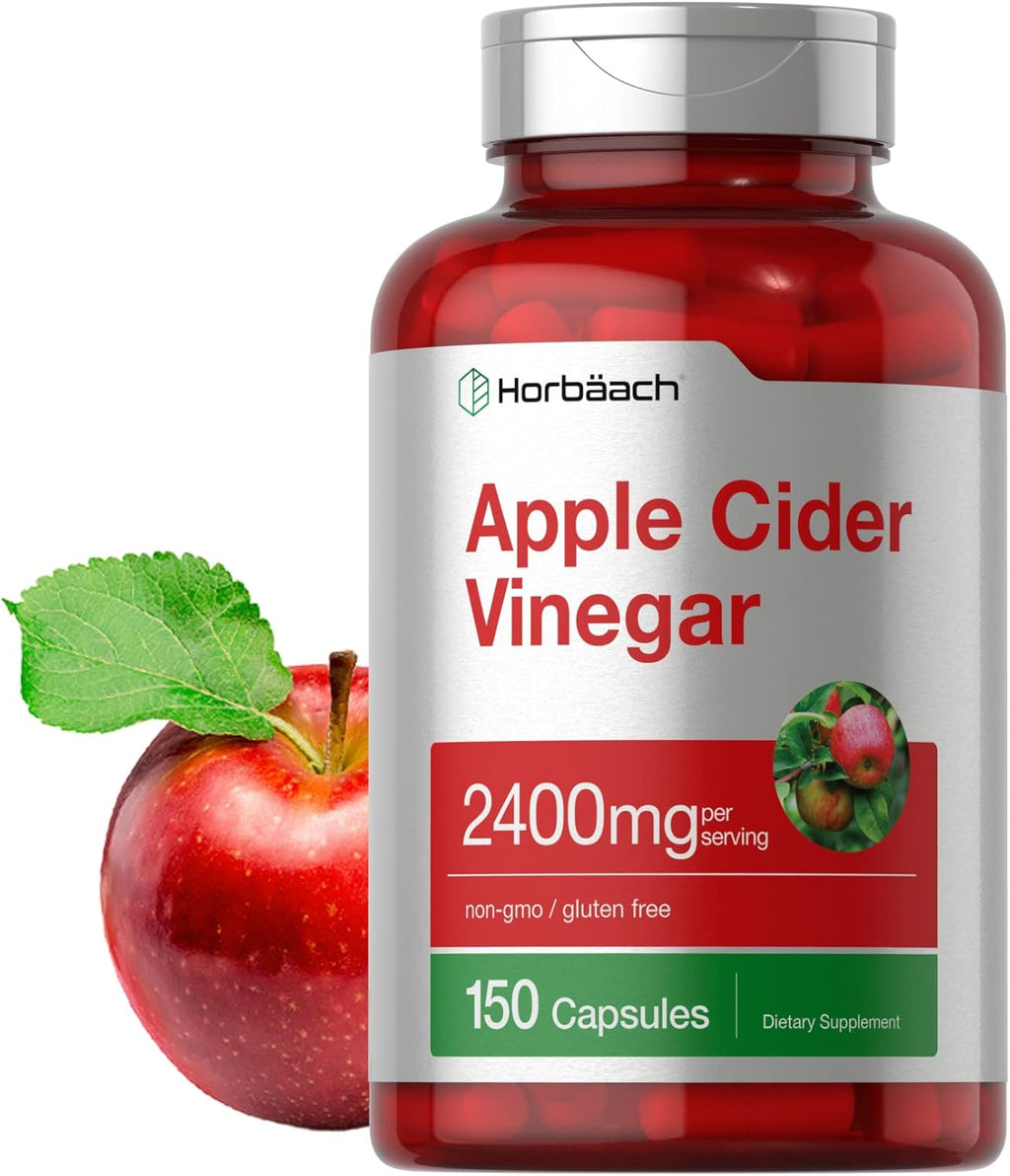 Horbäach Apple Cider Vinegar Capsules – 2,400 mg, 150 Count