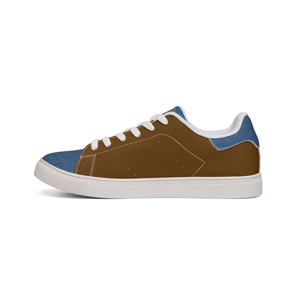 Standing On Buisness Leather Low-Top Sneakers — Brown & Denim Casual Women’s Shoes - The LW Shop