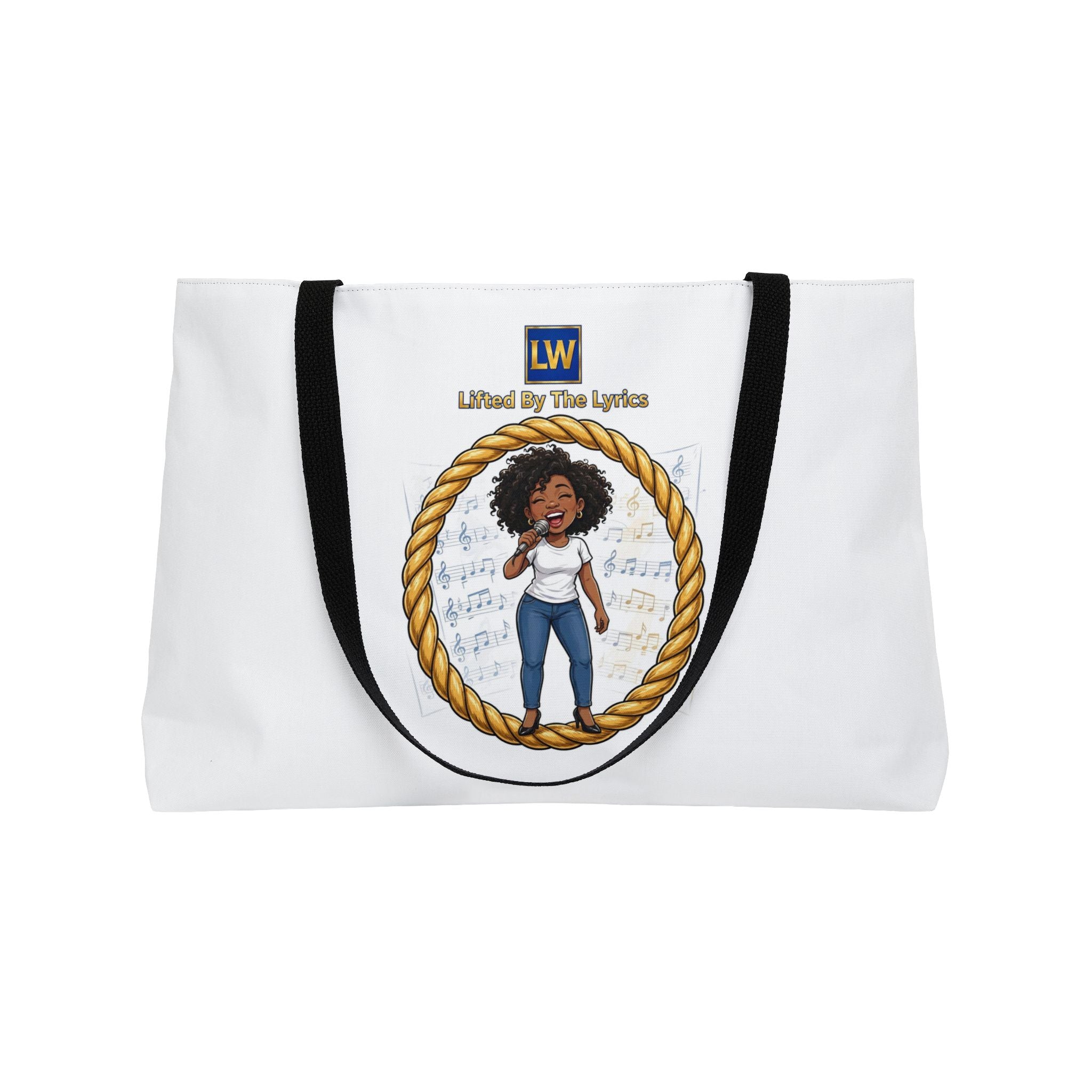 Weekender Tote Singing Lady Bag — Empowered Black Woman Illustration Travel Tote