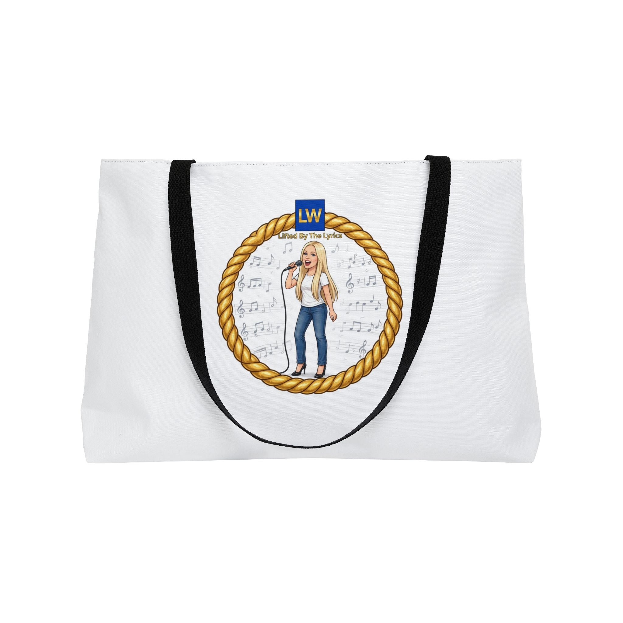 Singing Woman Weekender Tote Bag — Nautical Blonde Music Lover Tote (LW Monogram)