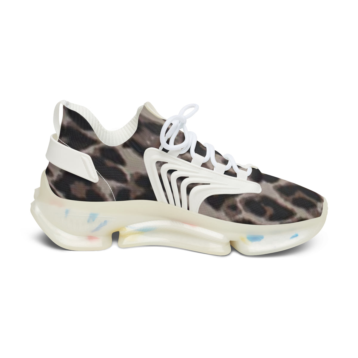 Taupe Color Leopard Print Mesh Sneakers for Women — Lightweight Athletic Streetwear - The LW Shop
