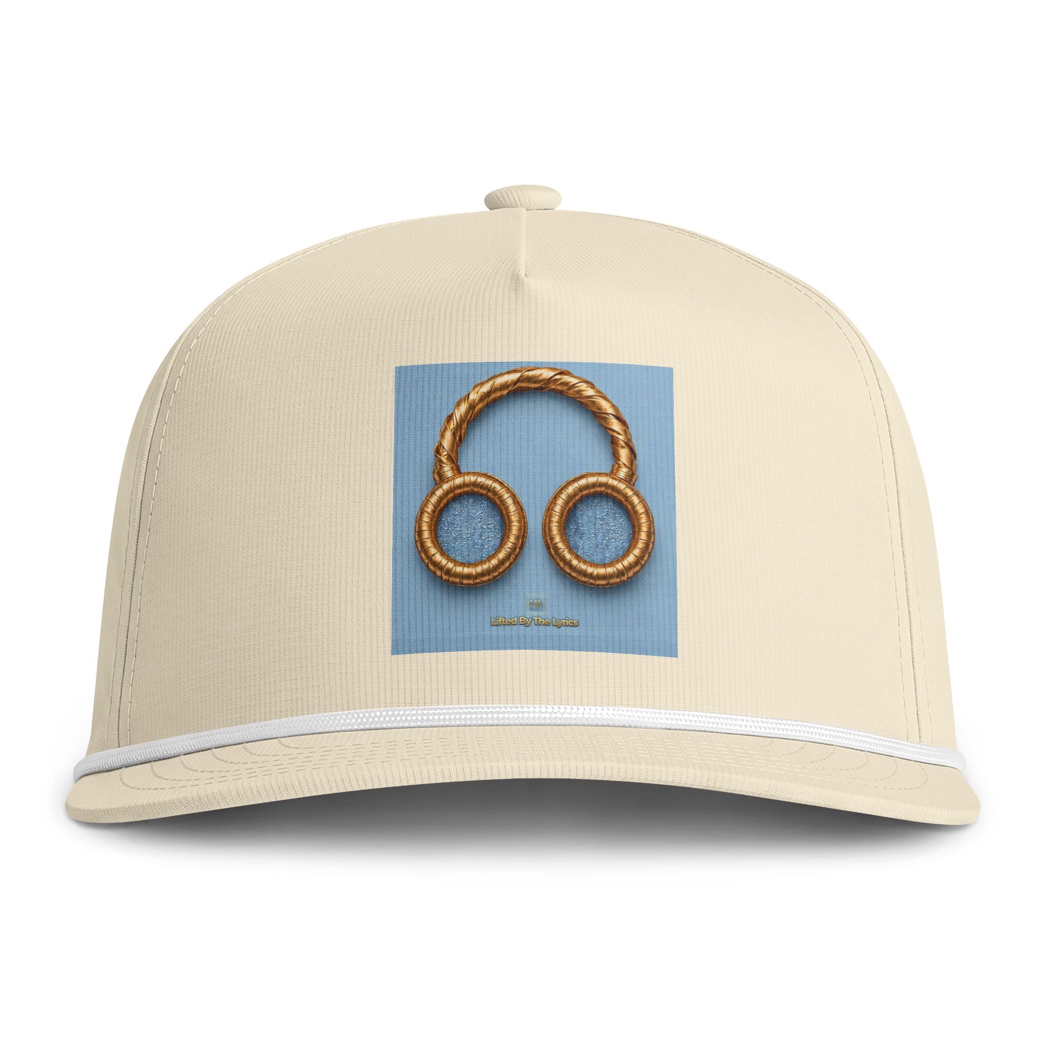 Baby Blue Headphone Sunwashed Rope Cap - Nautical Rope Anchor Dad Hat