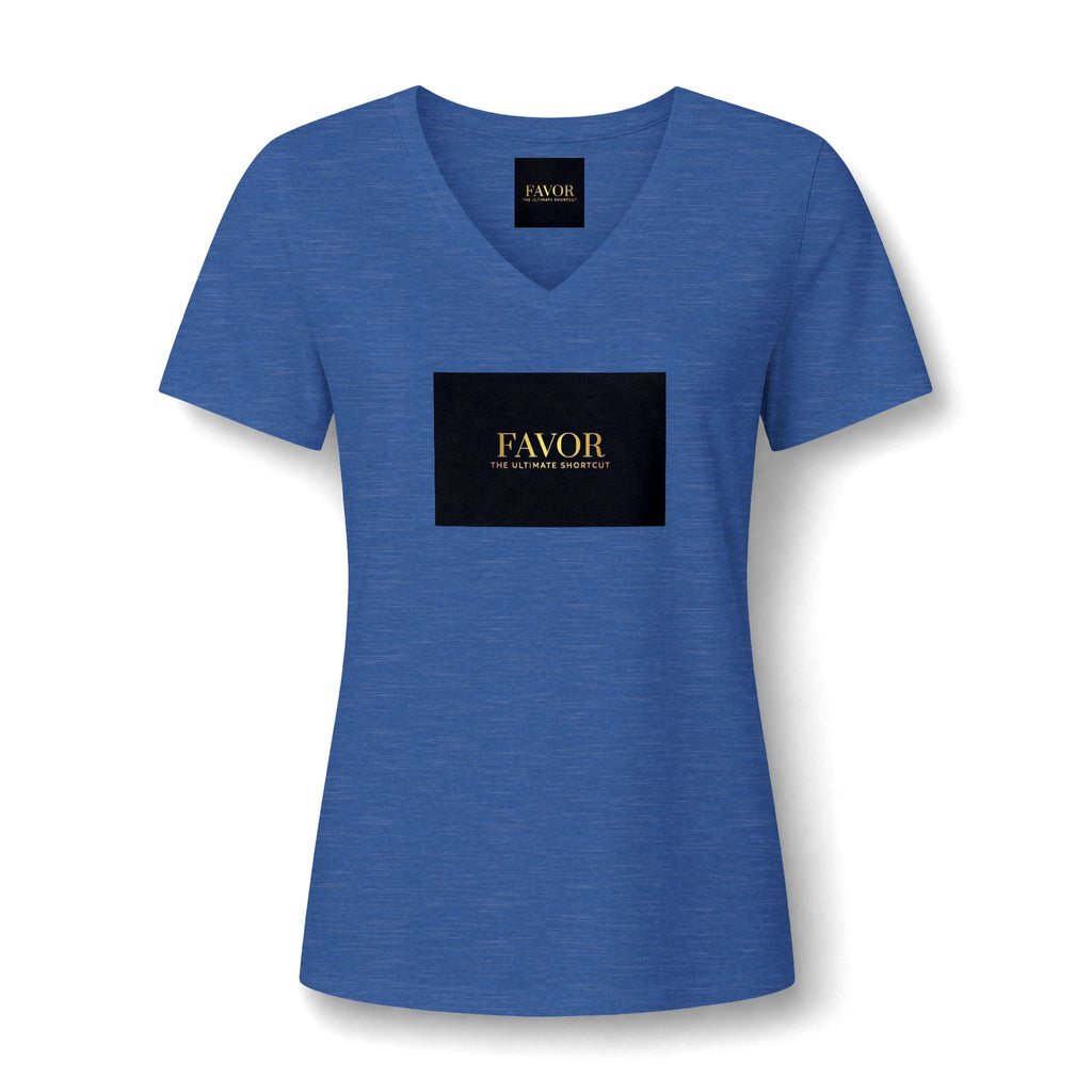 V-Neck Tee — 'Favor Heavens Favorite' Gold Script Graphic - The LW Shop