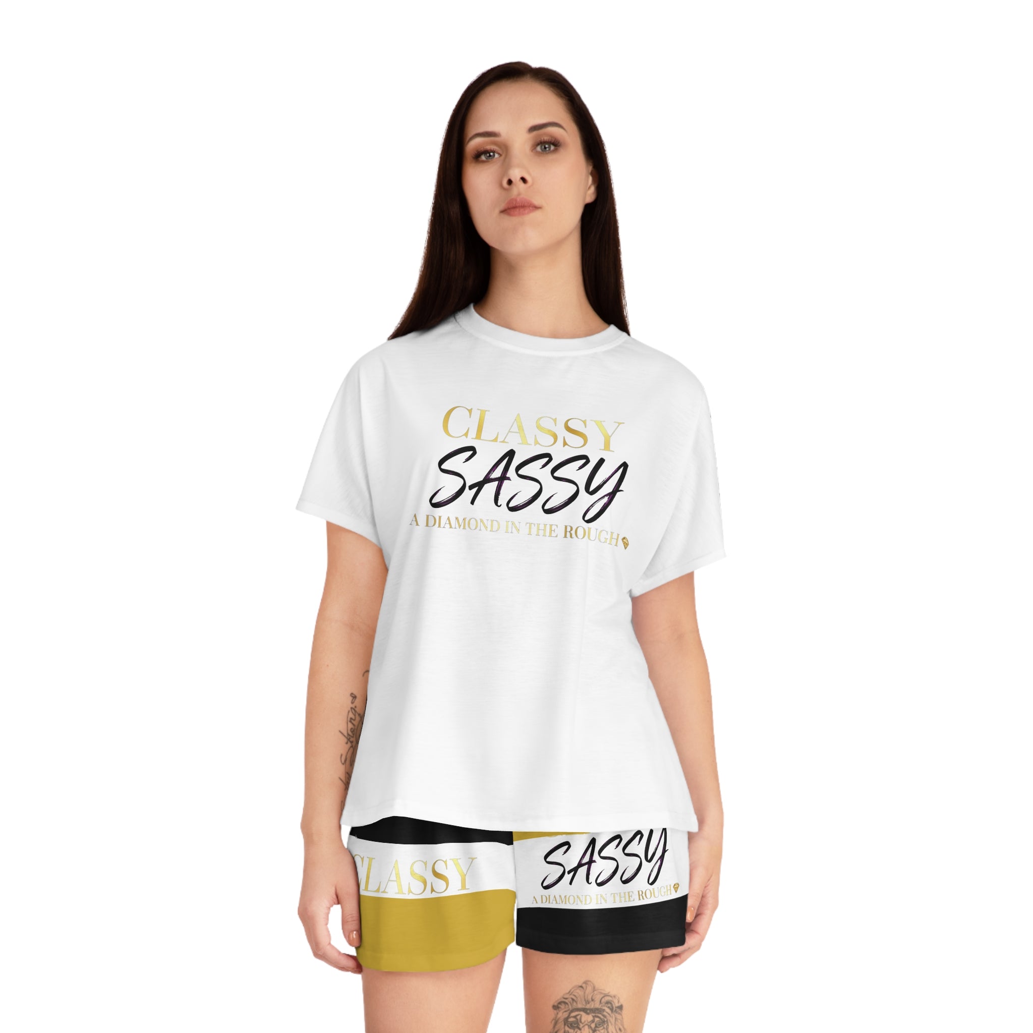 Women's Short Pajama Classy & Sassy Set (AOP) - The LW Shop