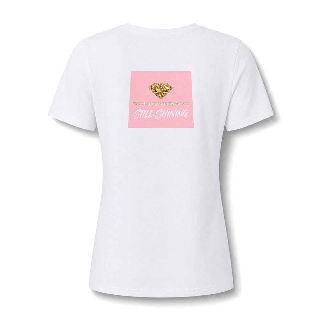 Women's V-Neck Tee — Pressure Creates Diamonds Design - The LW Shop