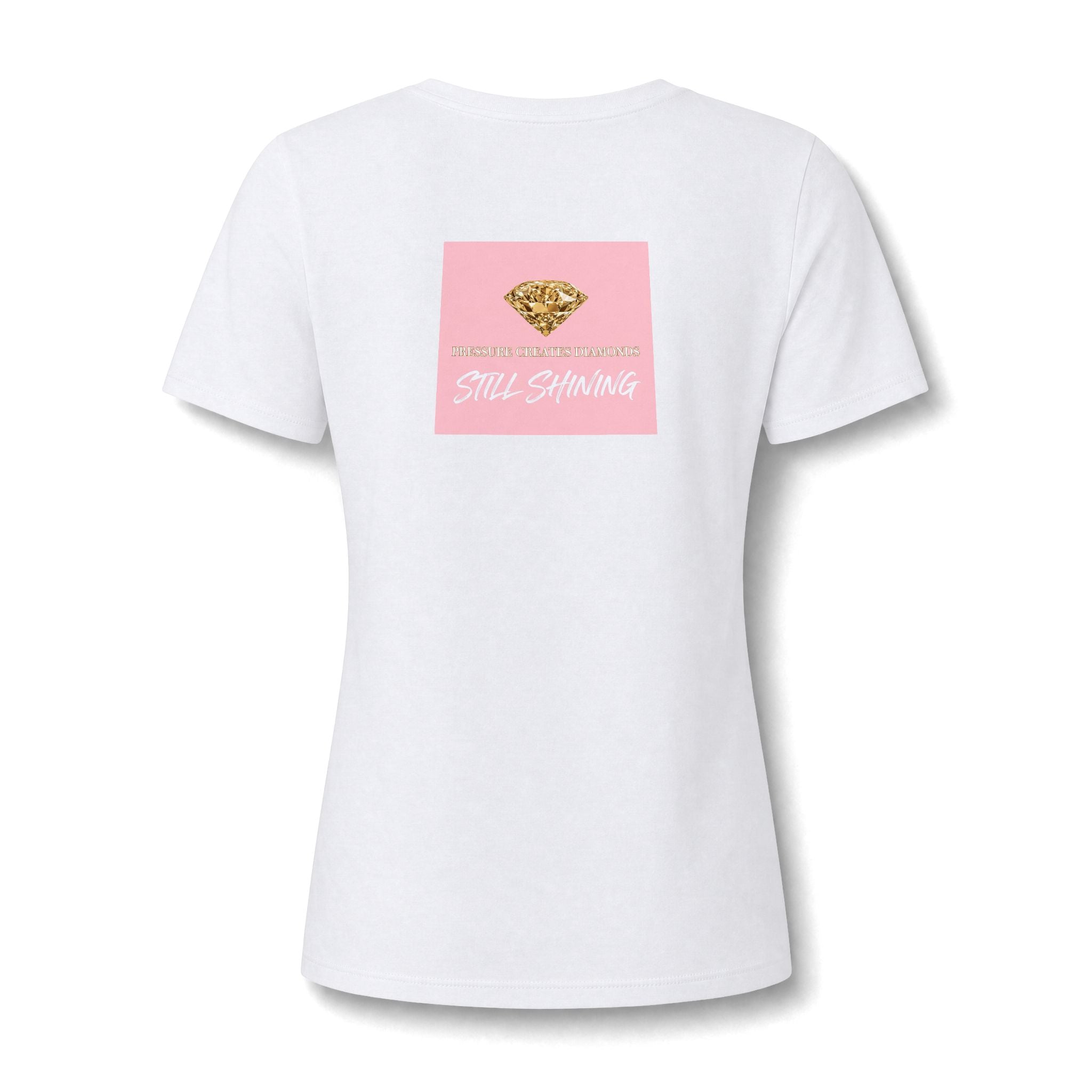 Women's V-Neck Tee — Pressure Creates Diamonds Design - The LW Shop