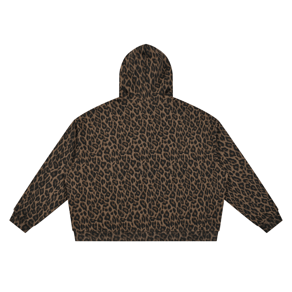 Plain Leopard Full Zip Hoodie - The LW Shop