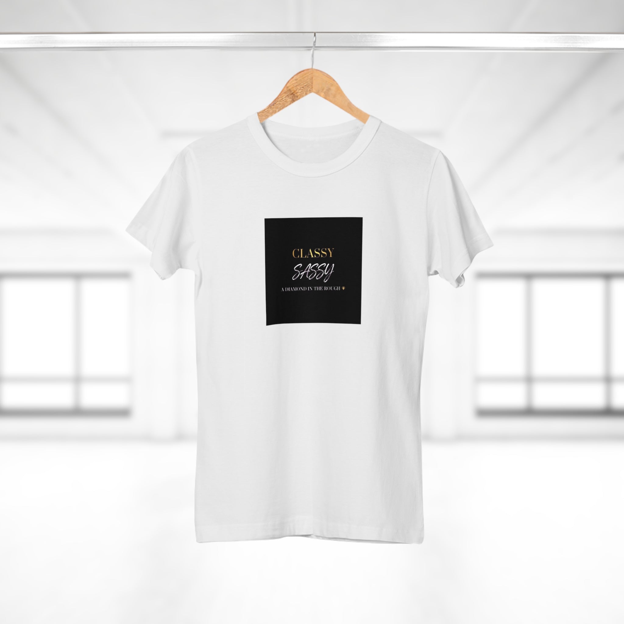 Classy Sassy A diamond in the rough Women's T-Shirt — Elegant Gold Script Graphic Tee