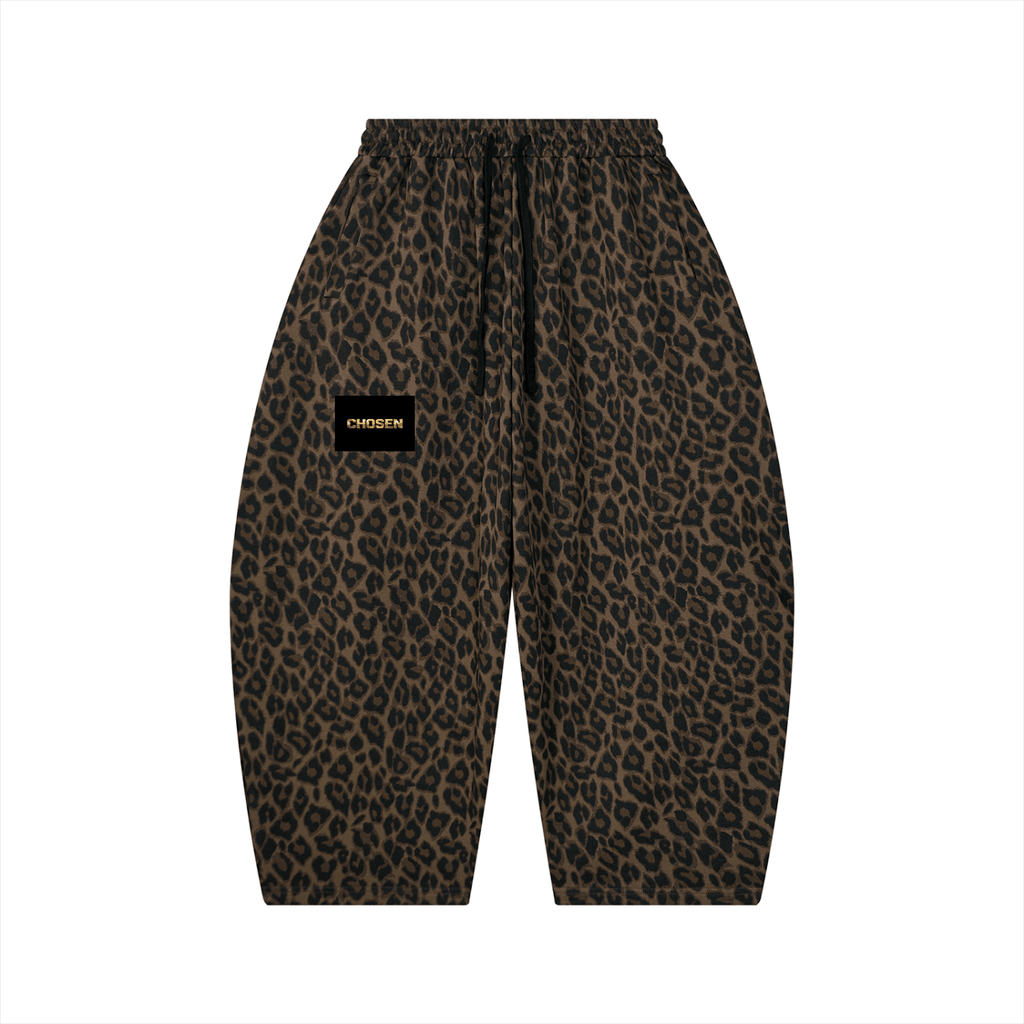 Leopard Barrel Leg Sweatpants