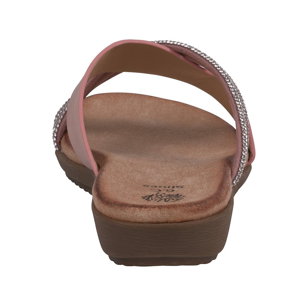 Women's Iris Blush Embellished Asymmetrical Flat Sandals - The LW Shop