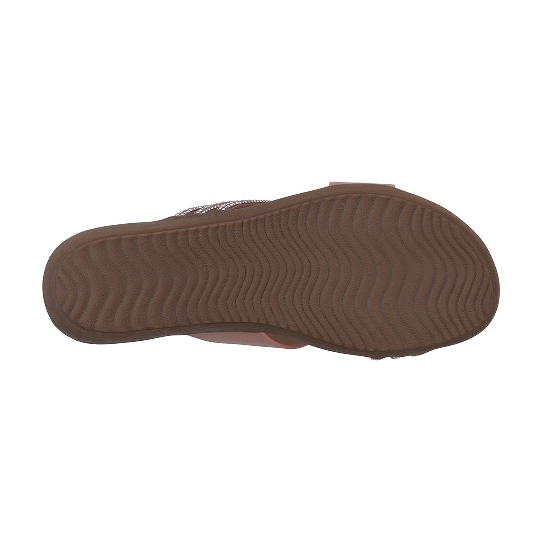 Women's Iris Blush Embellished Asymmetrical Flat Sandals - The LW Shop