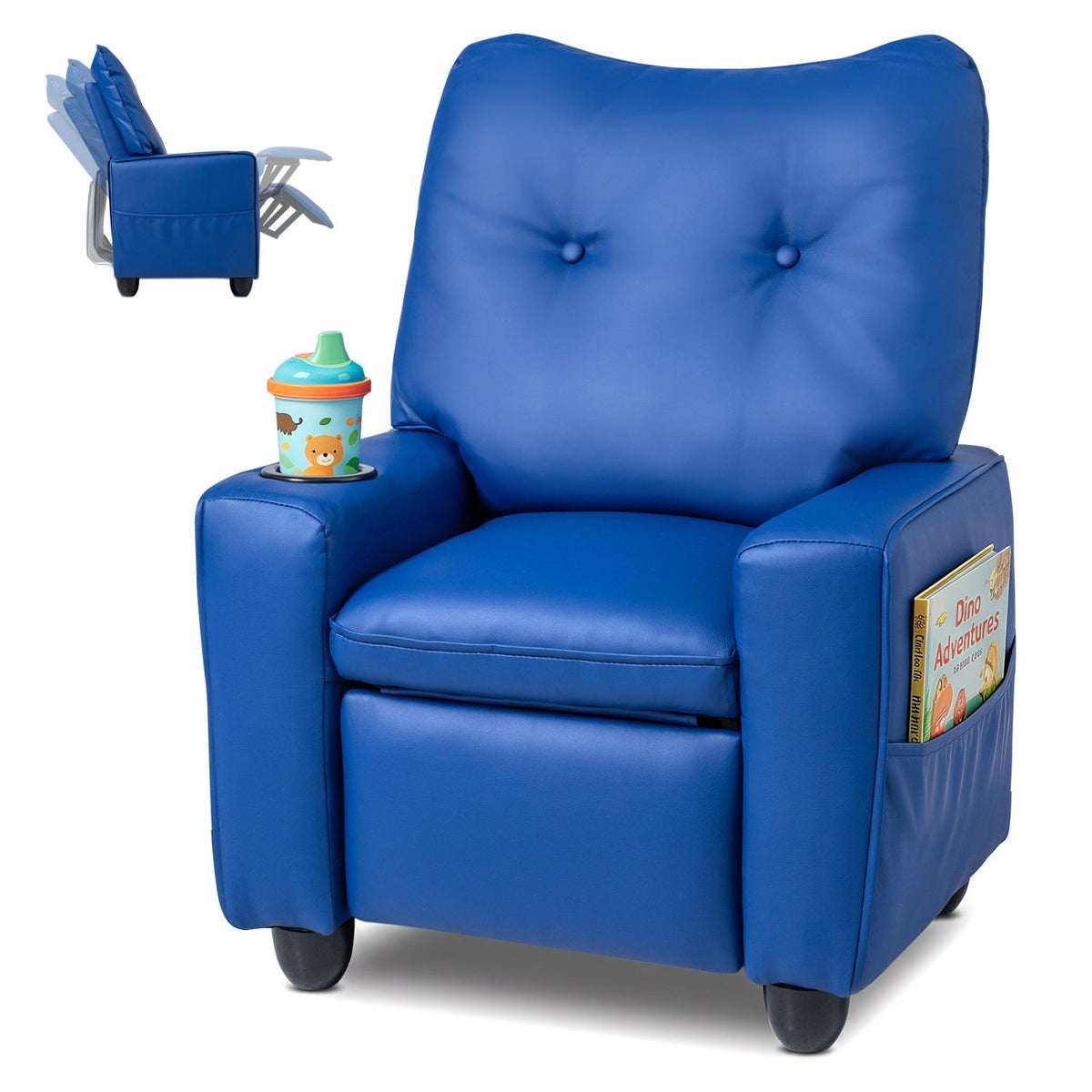 Kids Recliner Chair with Cup Holder and Adjustable Backrest - The LW Shop