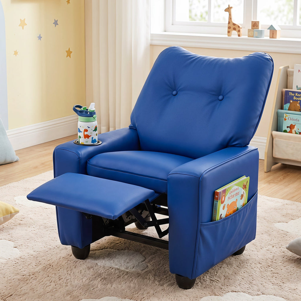 Kids Recliner Chair with Cup Holder and Adjustable Backrest - The LW Shop