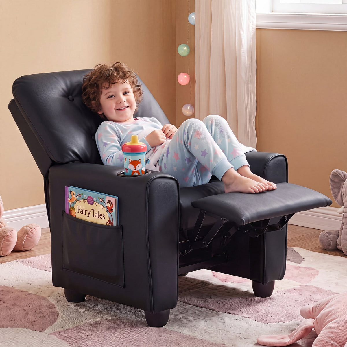 Kids Recliner Chair with Cup Holder & Adjustable Backrest - The LW Shop