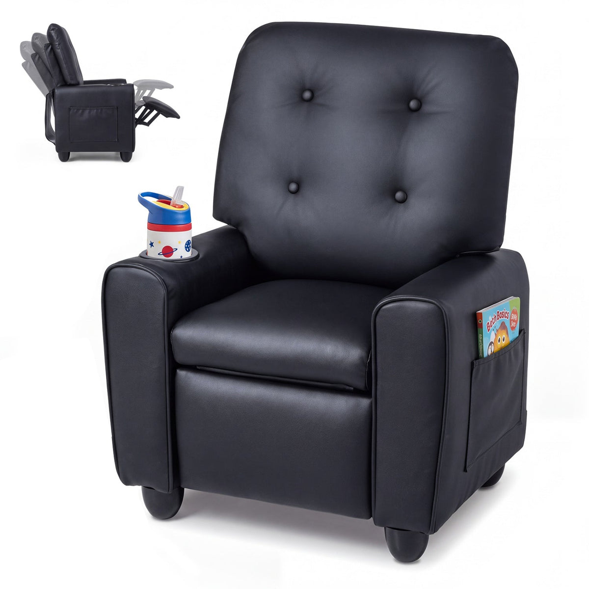 Kids Recliner Chair with Cup Holder & Adjustable Backrest - The LW Shop