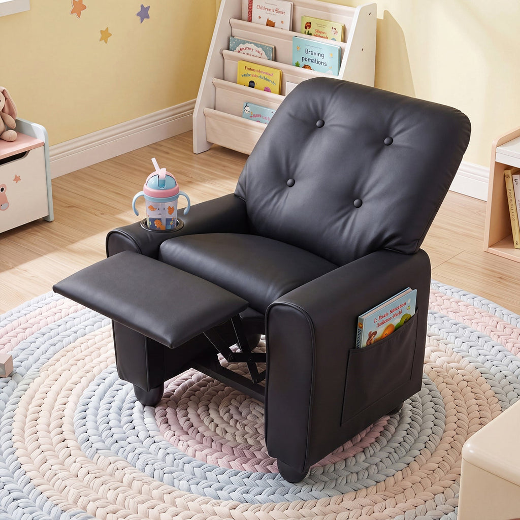 Kids Recliner Chair with Cup Holder & Adjustable Backrest - The LW Shop
