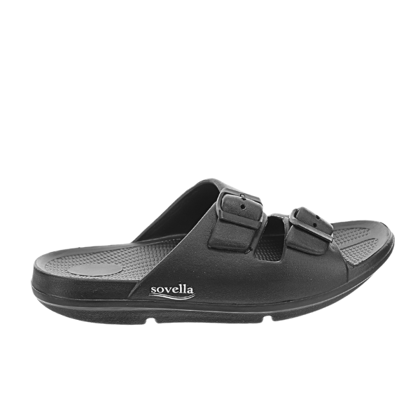Sovella Women's Buckle Slide Black