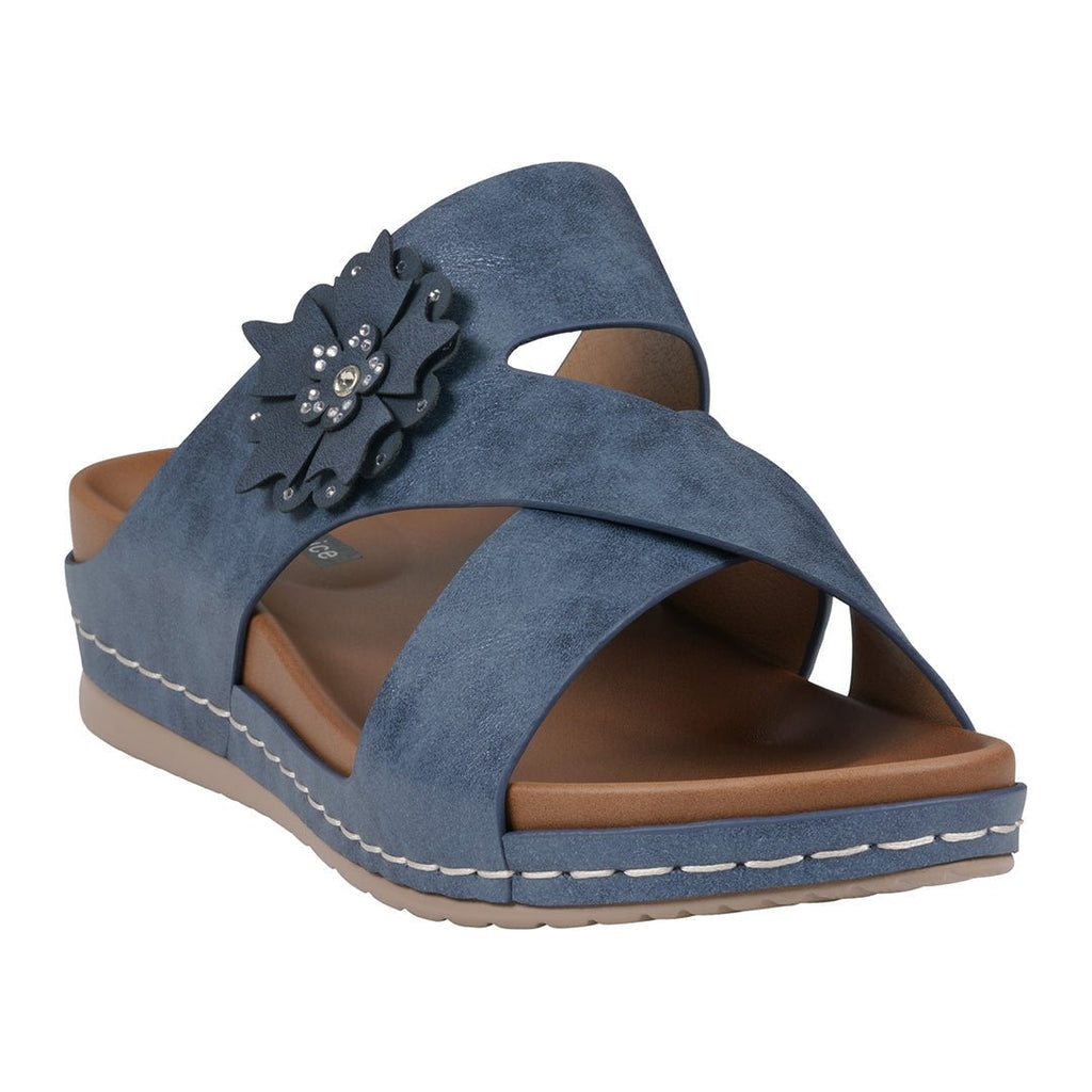 Women's Nessie Blue Flower Comfort Sandals - The LW Shop