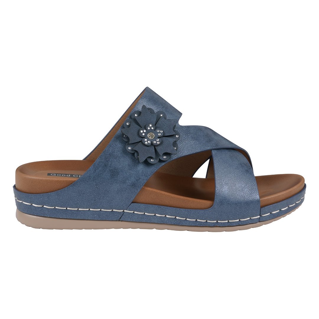 Women's Nessie Blue Flower Comfort Sandals - The LW Shop