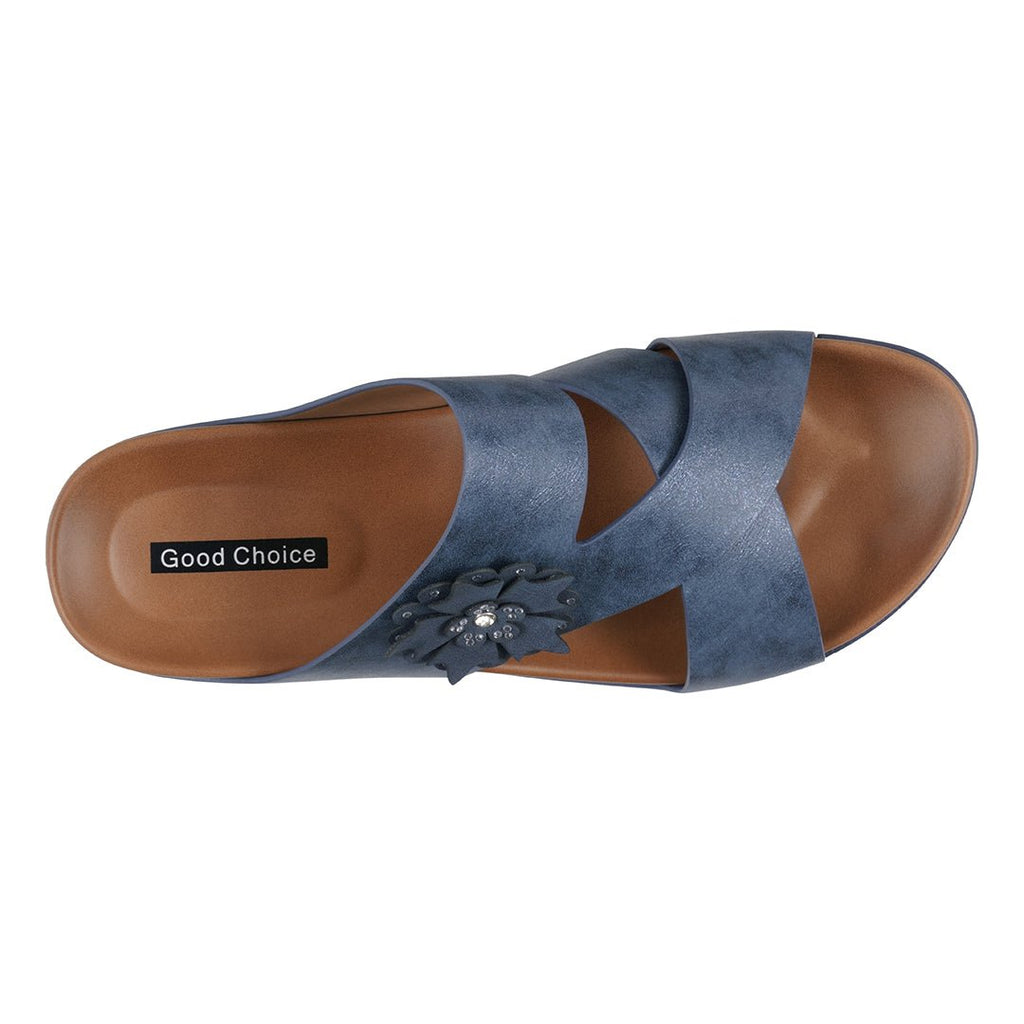 Women's Nessie Blue Flower Comfort Sandals - The LW Shop