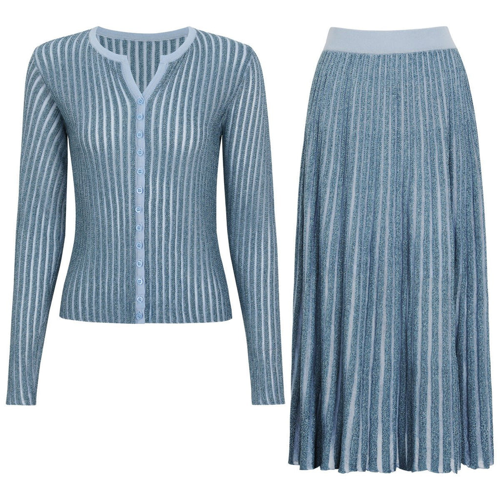 Autumn Trending Knitted Women Jacket Skirt Two Piece Sets - The LW Shop
