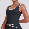 Tight Nude Feel Contrast Color Sports Back Shaping Women Backless Yoga Vest Tennis Workout Clothes Outer Wear Sports Top - The LW Shop