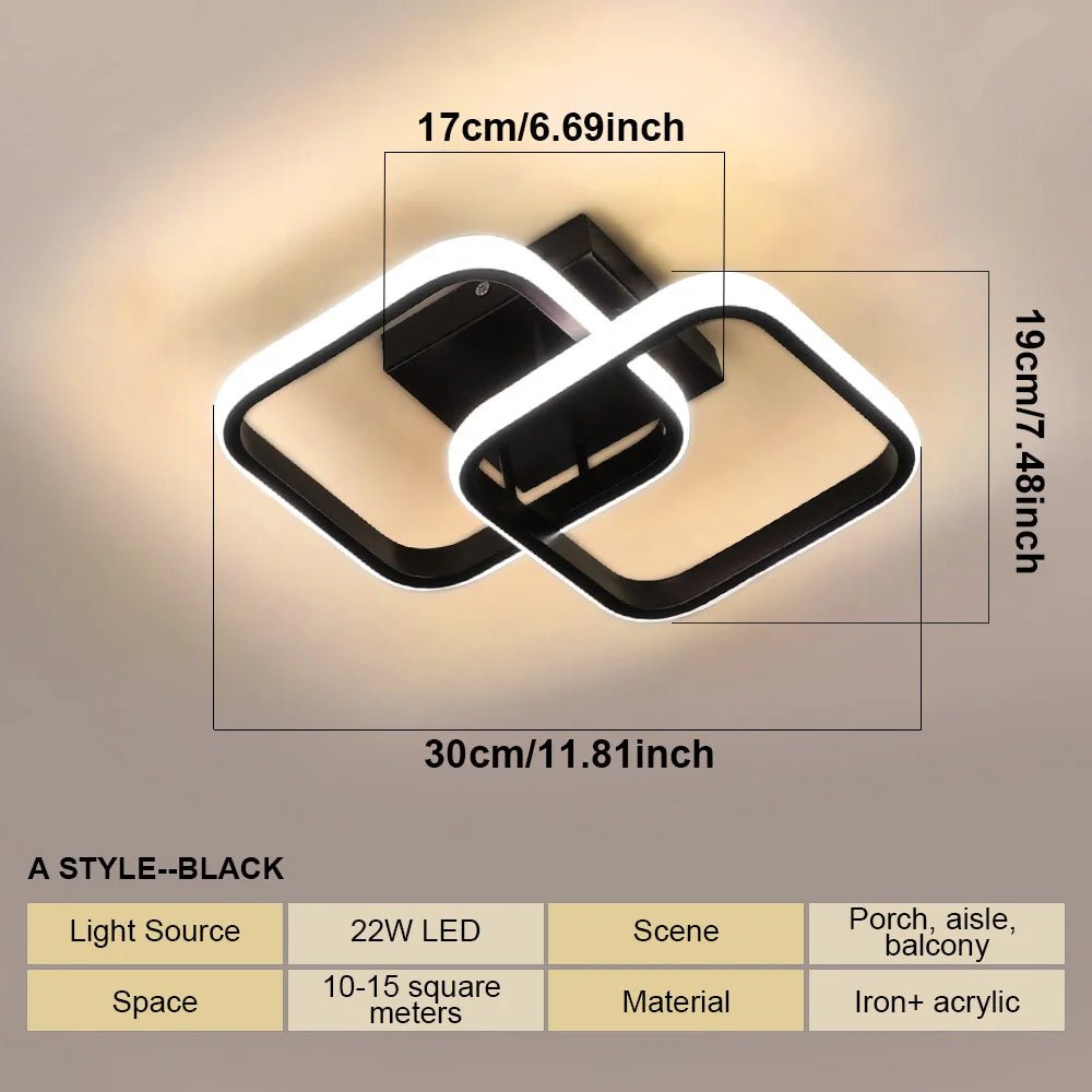 Modern LED Ceiling Lights Square Aisle Lamps Small Corridor Ceiling Fixtures for Hallway Kitchen Bedroom Stair Living Room Study - The LW Shop