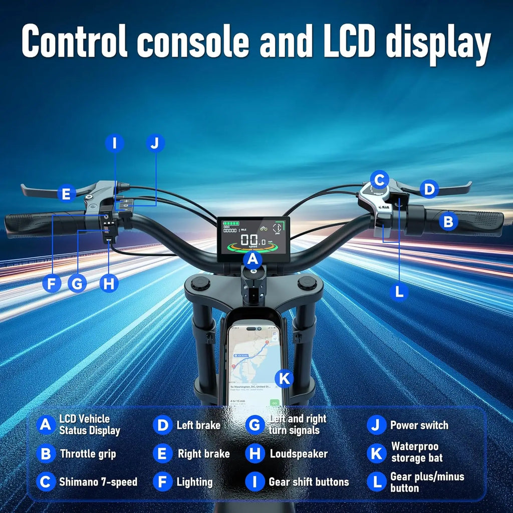 Electric Bike for Adults,48V 20AH - Peak Power 1500/3000W Brushless Motor Electric Bicycle - Max Speed 31-35MPH -, Customized - The LW Shop