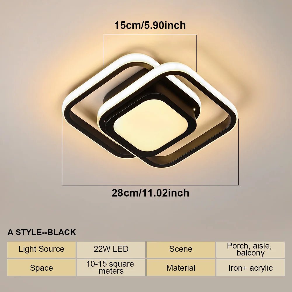 Modern LED Ceiling Lights Square Aisle Lamps Small Corridor Ceiling Fixtures for Hallway Kitchen Bedroom Stair Living Room Study - The LW Shop
