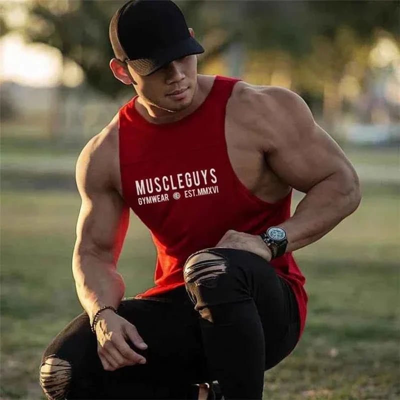 Men's Cotton Gym Muscle Tank Top Vest - The LW Shop