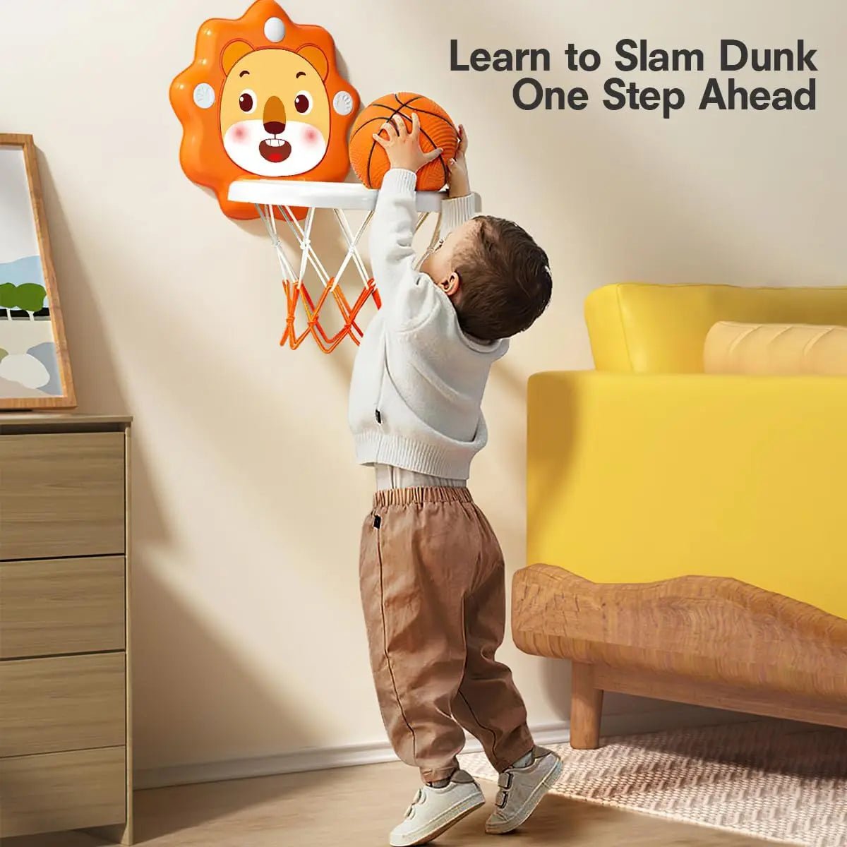 Indoor Mini Basketball Hoop for Toddlers Kids Boys Bedroom,Adjustable Height,Christmas Birthday Gifts Toy for Boys,Toddler Toys - The LW Shop