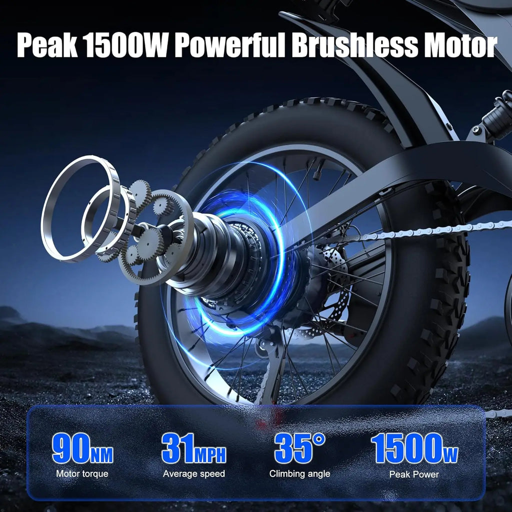Electric Bike for Adults,48V 20AH - Peak Power 1500/3000W Brushless Motor Electric Bicycle - Max Speed 31-35MPH -, Customized - The LW Shop