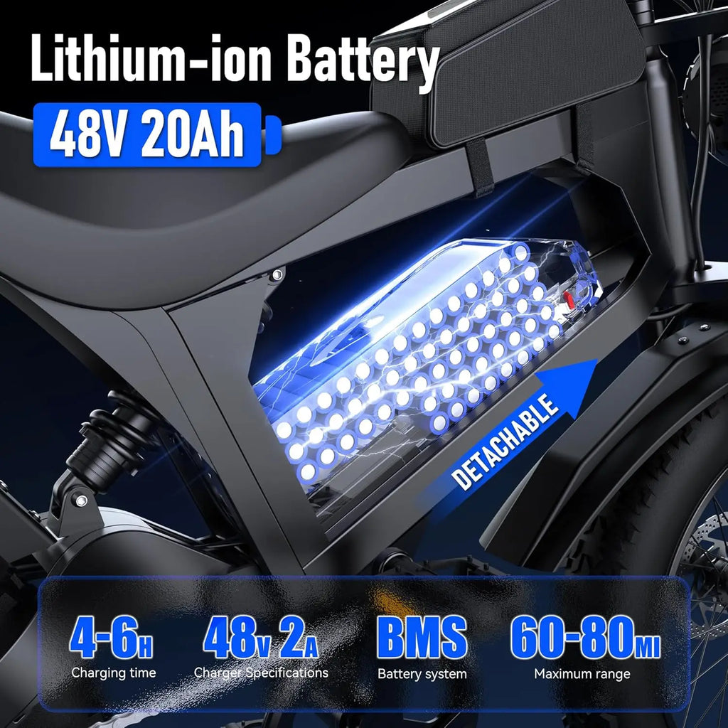 Electric Bike for Adults,48V 20AH - Peak Power 1500/3000W Brushless Motor Electric Bicycle - Max Speed 31-35MPH -, Customized - The LW Shop
