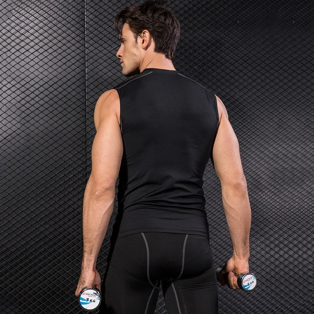 Men's Gyms Clothing Sports Fitness Tank Top Quick Dry Vest Workout Running Sportswear Tops Round Neck Sports Shirt - The LW Shop