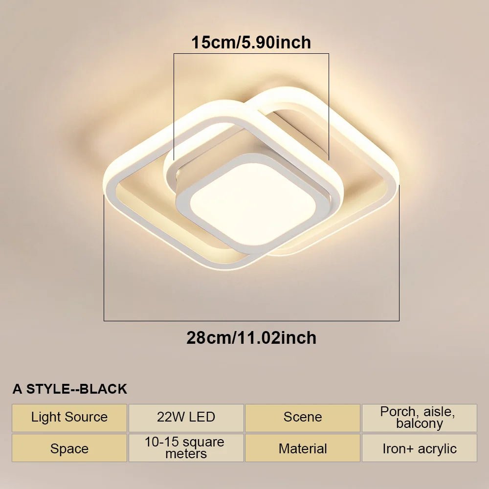 Modern LED Ceiling Lights Square Aisle Lamps Small Corridor Ceiling Fixtures for Hallway Kitchen Bedroom Stair Living Room Study - The LW Shop