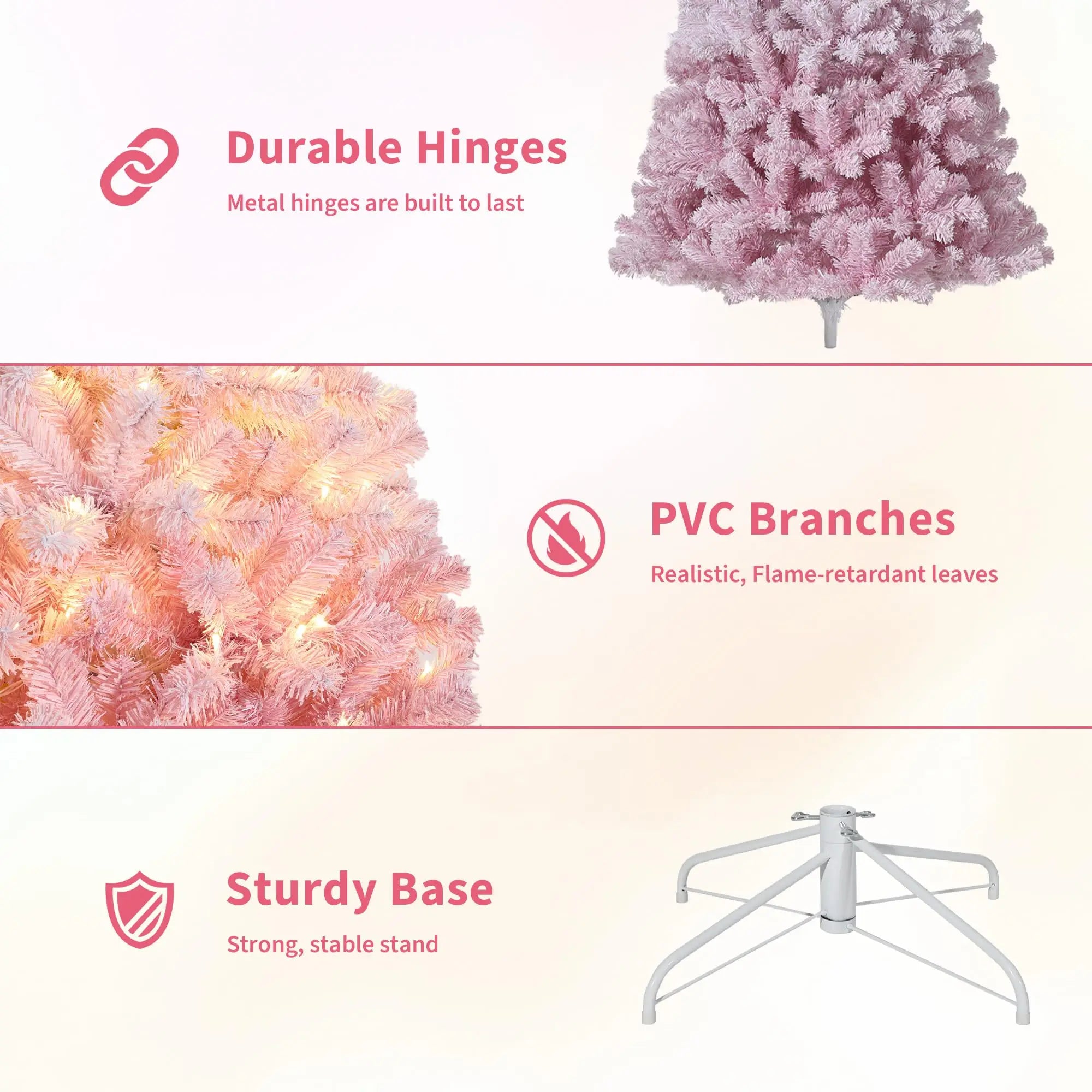 4.5 ft Prelit Artificial Christmas Tree with 100 RGB & Warm White Lights, Pre-Lit Snow Flocked Christmas Tree, Foldable Base for Home Office Party Holiday Decor - The LW Shop