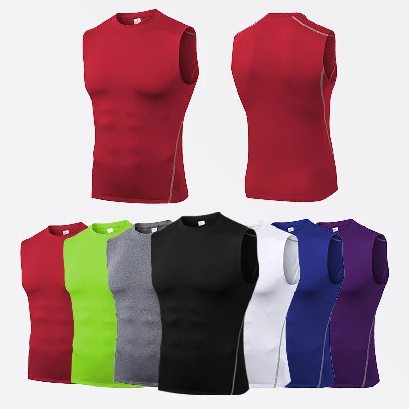 Men's Gyms Clothing Sports Fitness Tank Top Quick Dry Vest Workout Running Sportswear Tops Round Neck Sports Shirt - The LW Shop