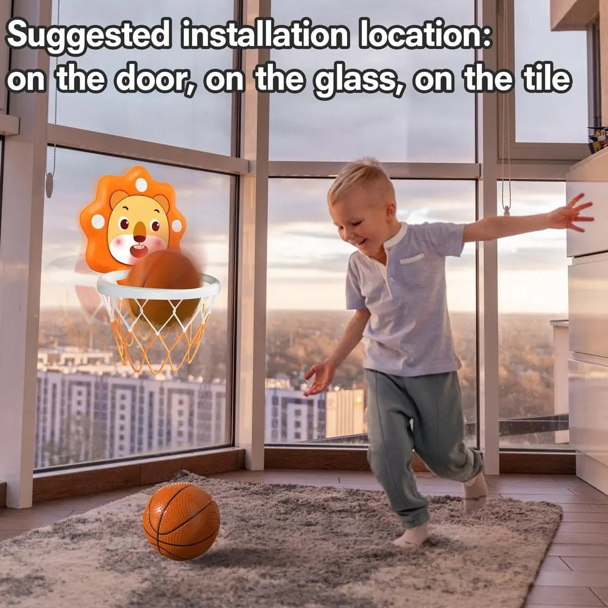 Indoor Mini Basketball Hoop for Toddlers Kids Boys Bedroom,Adjustable Height,Christmas Birthday Gifts Toy for Boys,Toddler Toys - The LW Shop