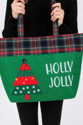 Holly Jolly Letter Christmastree Christmas Totebag - The LW Shop
